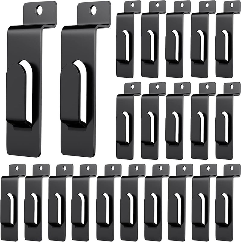 BeapTcely 50 Pack Slatwall Utility Notch Hook Commercial Slatwall Picture Hook Metal Display Hook Hanger Slat Wall Hangers Slat Wall Accessories for Photo Frame Painting Arts Center Slat Panel (50, Black) - Image 1